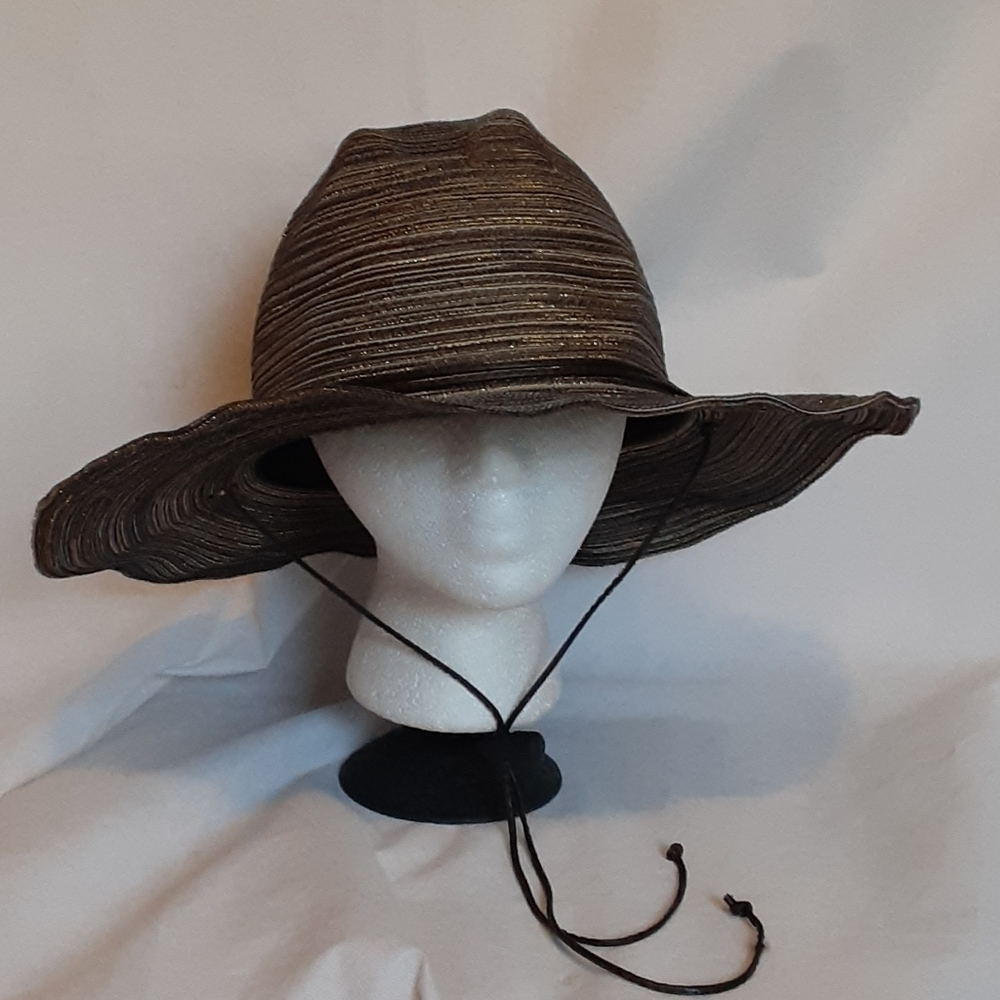 Golden West Metallic Wide Brim Hat Womens